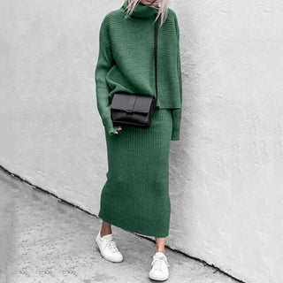 Fashion Women Slim Sweater Skirt Two Pieces Set Alodia Store