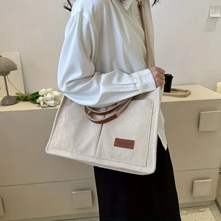 Women's Corduroy Tote Bag Large Capcity Handbags for Women Alodia Store