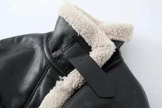 Faux Leather Coat Vintage Alodia Store