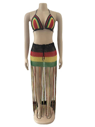 Bodyconclothes Colorful Hand Crochet Two Piece Set Alodia Store