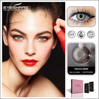 EYESHARE Eye Contacts 1pair YUCCA Series Gray Color Lenses Colored Contact Lens Beauty Eyes Cosmetic Eyecontact Contactlen Alodia Store