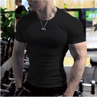Men's Summer Short Sleeve Fitness T Shirt Running Sport Gym Muscle T-shirts Oversized Workout Casual High Quality Tops Clothing alodia store