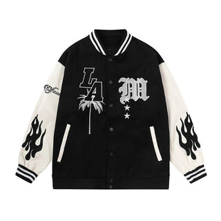 Leather Varsity Jacket Windbreaker High Street Hip-Hop Vintage Coat Clothing Alodia Store
