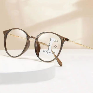 Metal Progressive Multifocal Reading Glasses Anti-Blue Light Computer Glasses Ultra Light Eye Protection Eyewear For Men Women Alodia Store