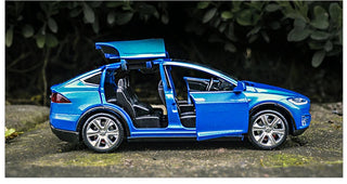 1:32 Tesla Model-X Alloy Car Diecast Sound And Light Pull Back Model Toy Vehicle Metal Car Simulation Alodia Store