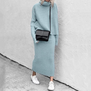 Fashion Women Slim Sweater Skirt Two Pieces Set Alodia Store