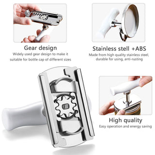 Stainless Steel Adjustable Lids Off Jar Opener Multi-function Bottle Cap Opener Labor-saving Screw Can Opener for Kitchen Gadget Alodia Store