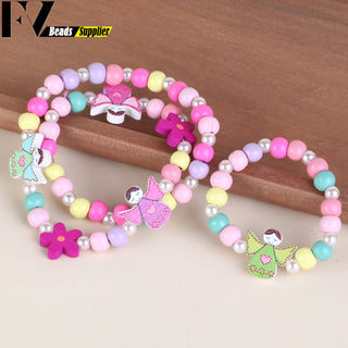 33 Style Colorful Wooden Cute Animal Flower Cartoon Children's Necklace Bracelet Girl's Child Jewelry Kids Toys Birthday Gifts Alodia Store