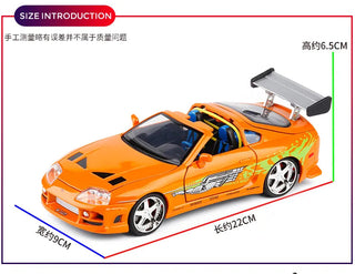 Fast and Furious Brian’s 1995 Toyota Supra High Simulation Diecast Metal Alloy Model Car kids Toy Gift Collection J187 Alodia Store