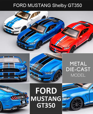 1:32 High Simulation Supercar Ford Mustang Shelby GT350 Car Model Alloy Pull Back Kid Toy Car 4 Open Door Children's Gifts GT500 Alodia Store