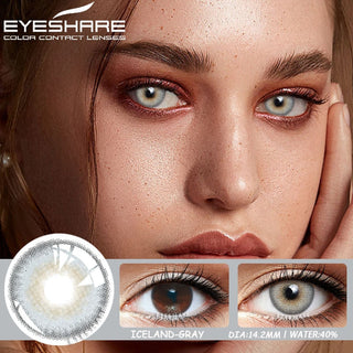 EYESHARE Color Contact Lenses for Eyes 2pcs Natural Brown Contact Lenses Gray Blue Lenses Yearly Beautiful Pupil Contact Lenses Alodia Store