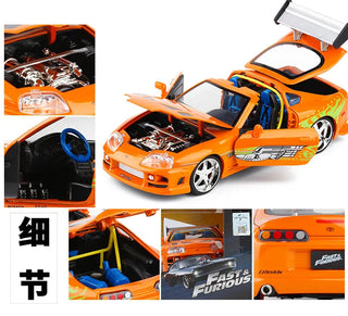 Fast and Furious Brian’s 1995 Toyota Supra High Simulation Diecast Metal Alloy Model Car kids Toy Gift Collection J187 Alodia Store