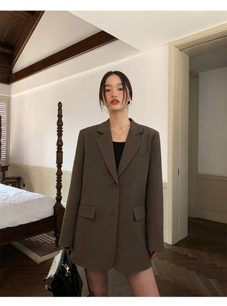 Black Long Sleeved Suit Jacket Alodia Store