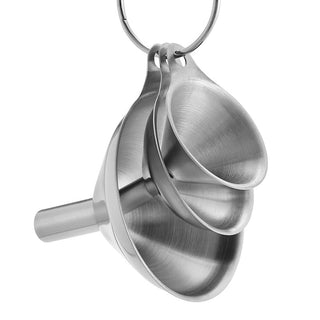 Stainless Steel Funnel Three-piece Set  Mini Funnel Oil Spill Wine Spill Tool Liquid Dispenser Kitchen Funnel Set  Entonnoir Alodia Store
