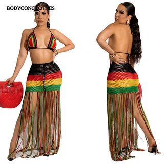 Bodyconclothes Colorful Hand Crochet Two Piece Set Alodia Store
