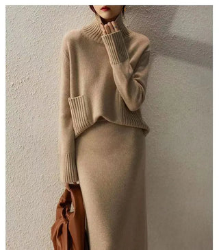 Autumn Knitted suit Korean with skirt two piece skirt set winter2 piece outfit Sweater 2023 Alodia Store