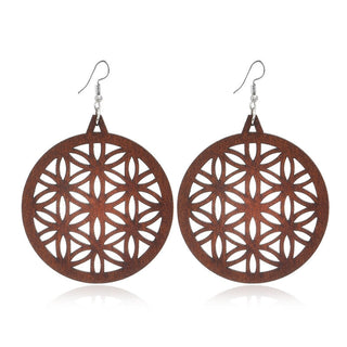 Wooden Vintage Earrings For Women Bohemian Style  Geometric Wood Earrings 2022 Trendy Retro Rattan Earrings Statement Jewelry Alodia Store