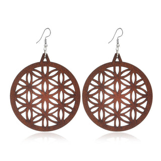 Wooden Vintage Earrings For Women Bohemian Style  Geometric Wood Earrings 2022 Trendy Retro Rattan Earrings Statement Jewelry Alodia Store