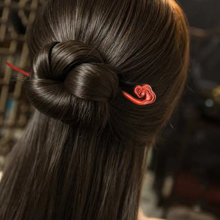 Chinese Wood Hair Sticks Hair Barrettes Red Sandalwood Rabbit Clips Vintage Style Hairpin Accessories for Women Bun Maker ML Alodia Store