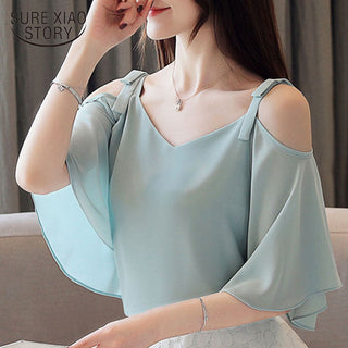 2023 Womens Sleeve Butterfly Sleeve Chiffon alodia store