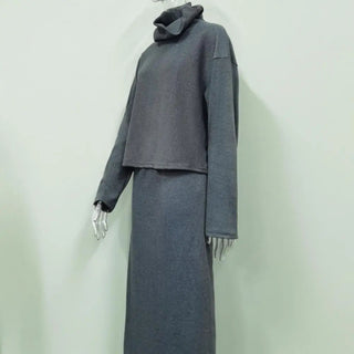 Fashion Women Slim Sweater Skirt Two Pieces Set Alodia Store