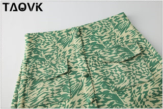 Camouflage Suede Skirt Suits Sexy Skinny CropTops+ Bodycon Outfits 2-Piece Set alodia store