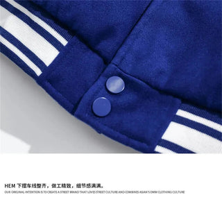 American Harajuku Blue Student Baseball Men's Coat Alodia Store