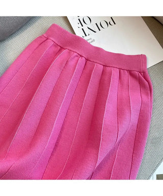 Fashion Women V Neck Hit Color Knitted Golden Alodia Store