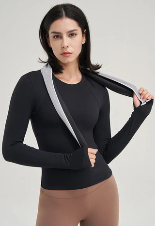 SOISOU Nylon Gym Top Yoga Shirt Fitness Sport Women Clothing Elastic Breathable Pilates Long Sleeve Tops 5 Colors 4 Size Alodia Store