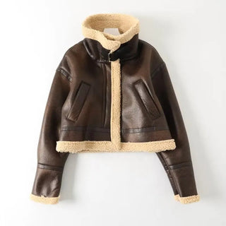 Faux Leather Coat Vintage Alodia Store