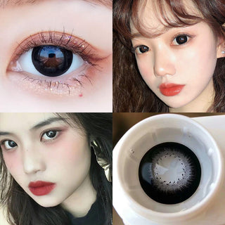OVOLOOK-2pcs/Pair Contact Lenses Free Shipping Big Black Lenses for Eyes Beauty Pupils Comestic Eye Color Lens 14.5mm Yearly Alodia Store