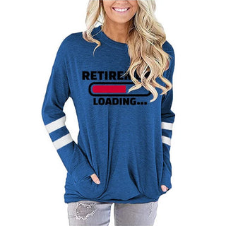Summer T-Shirts Retirement Loading Women Streetwear Fashion Cartoon Loading Tops Harajuku Retirement Women's LongSleeve Clothing Alodia Store