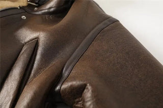 Faux Leather Coat Vintage Alodia Store