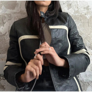 Fashion Zipper Polo-neck Tops Sweet Cool Personal Street Vintage Oversized Coats Alodia Store