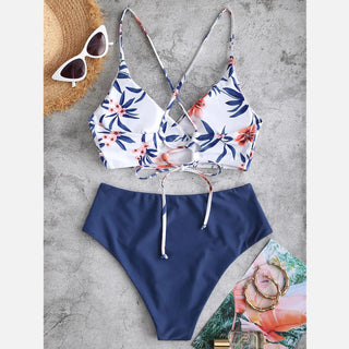Summer Beach Wear Suit Female Flower Print Split Sets New Ladies Alodia Store