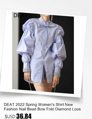 DEAT 2023 Autumn Women's Coat New Fashion Turn-down Collar Solid Alodia Store