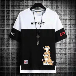 2022 New Men's T Shirts Japan Fashion Short Sleeve T Shirts Men Casual Summer Men Clothing Harajuku Print Graphic T Shirts Men Alodia Store