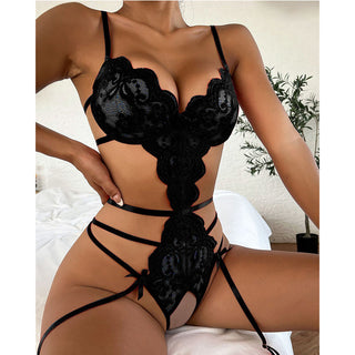 Bodysuit Exotic Porn Outfit Women Sexy Lingerie Lace Babydoll Chemise Dress Erotic Underwear Bra Open Crotch Porno Costumes Alodia Store