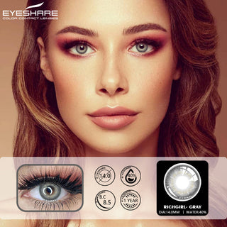 EYESHARE Eye Contacts 1pair YUCCA Series Gray Color Lenses Colored Contact Lens Beauty Eyes Cosmetic Eyecontact Contactlen Alodia Store