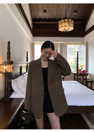Black Long Sleeved Suit Jacket Alodia Store