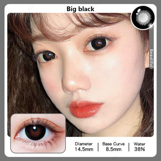 OVOLOOK-2pcs/Pair Contact Lenses Free Shipping Big Black Lenses for Eyes Beauty Pupils Comestic Eye Color Lens 14.5mm Yearly Alodia Store