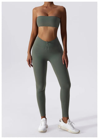 Yoga Set 2 Piece High Waist Leggings Sports Bra Women's Tracksuit Gym Workout Push Up Running Clothes Sportswear Fitness Suit Alodia Store