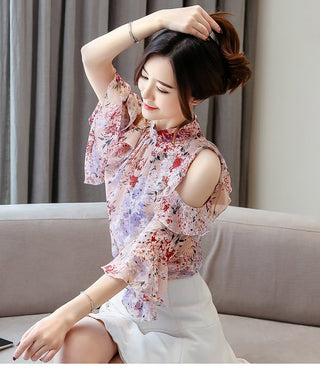 2023 Womens Sleeve Butterfly Sleeve Chiffon alodia store