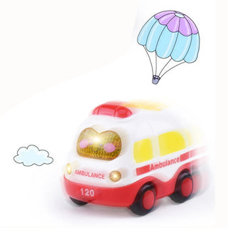 Cartoon Car Toy Plastic Pull Back Cars Model Mobile Vehicle Fire Truck Taxi Boys Girls Toys Educational for Alodia Store