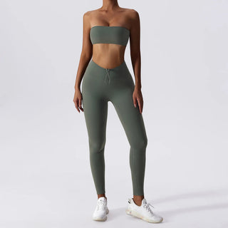 Yoga Set 2 Piece High Waist Leggings Sports Bra Women's Tracksuit Gym Workout Push Up Running Clothes Sportswear Fitness Suit Alodia Store