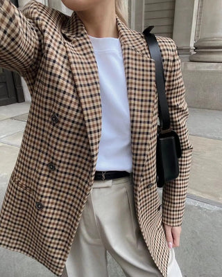 SLTNX TRAF Fashion Plaid Women's Blazers Alodia Store