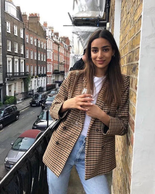 SLTNX TRAF Fashion Plaid Women's Blazers Alodia Store
