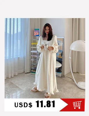 Long-sleeved Sexy Lace Home Clothes Night Gown Sleep Dress Alodia Store