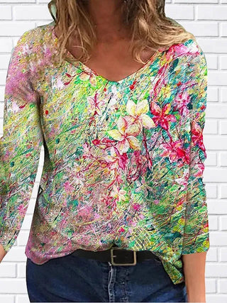 Women 2022 Autumn Trendy New Longsleeve Casual Personalized Cute V-Neck Tops Plus Size XS-8XL Alodia Store