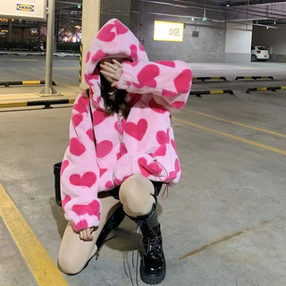 faux rabbit fur jacket Alodia Store
